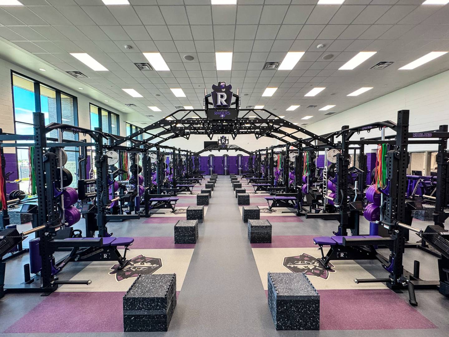 High School Athletic Strength Facility Equipped by Power Lift
